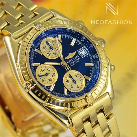 18k gold breitling chronomat|More.